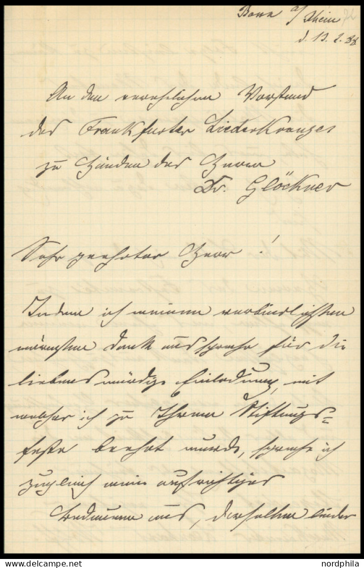 AUTOGRAFEN Wolff, Leonhard (1848-1934), Musikwissenschaftler, Musikdirektor, Komponist, Dirigent, Eigenhändig Geschriebe - Autres & Non Classés