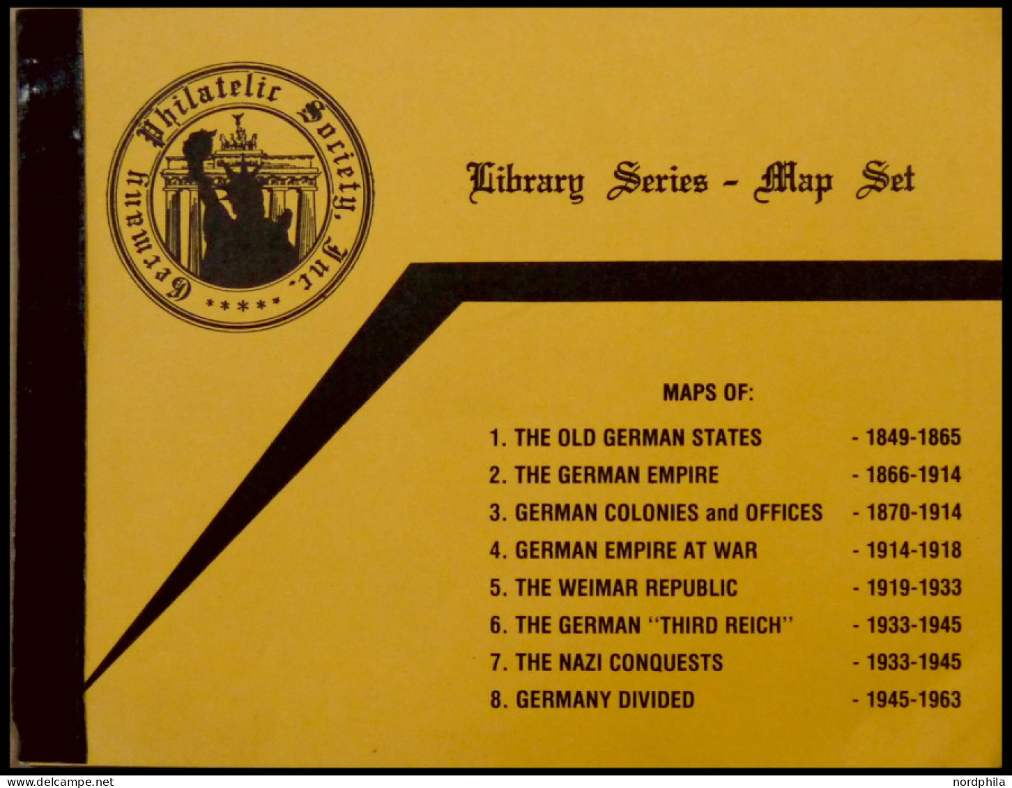 PHIL. LITERATUR 1949-1963, Germany Philatelic Society USA (Hrsg.), Library Series- Map Set, 8 Maps Of Germany: Farbige K - Filatelie En Postgeschiedenis