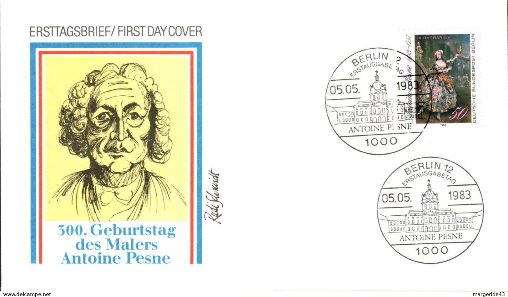 BERLIN FDC 1983 300 ANS NAISSANCE PEINTRE ANTOINE PESNE - 1981-1990