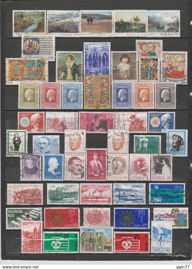 122 TIMBRES NORVEGE OBLITERES & NEUFS** + SANS GOMME DE 1961 à 1984    Cote : 84,30 € - Gebraucht