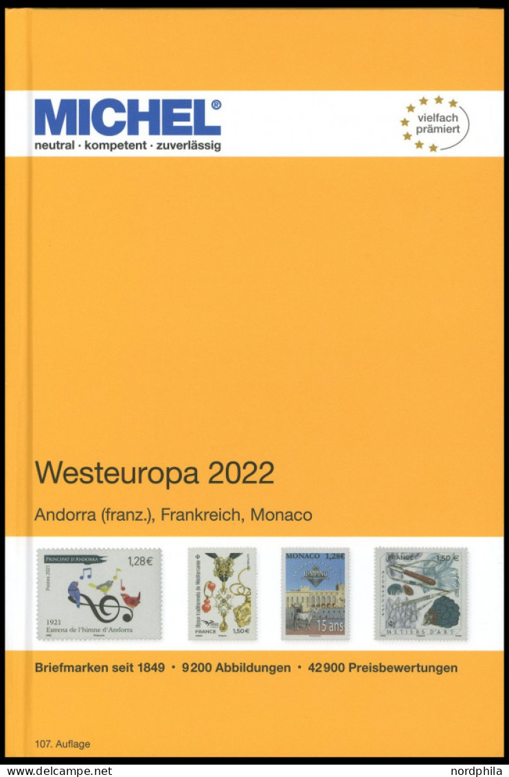 PHIL. KATALOGE Michel: Westeuropa Band 3, 2022, Andorra (frz.) Bis Monaco, Alter Verkaufspreis: EUR 54.- - Philatélie Et Histoire Postale