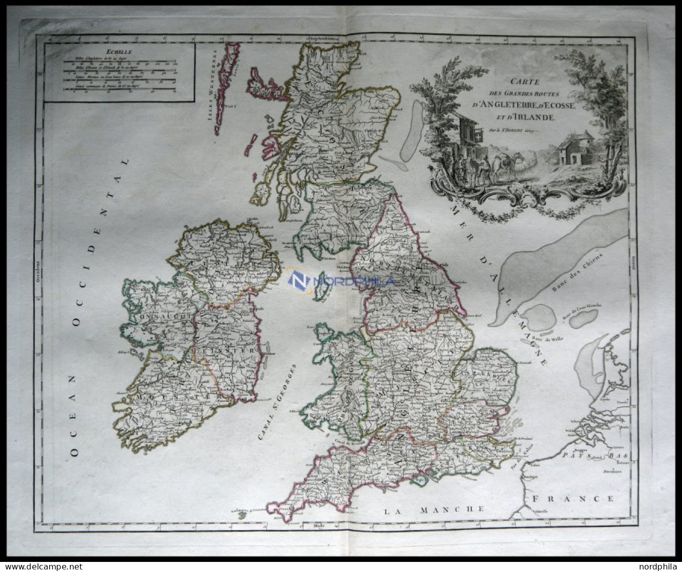 Postroutenkarte Von Großbritannien Und Irland, Carte Des Grandes Routes - Sonstige & Ohne Zuordnung