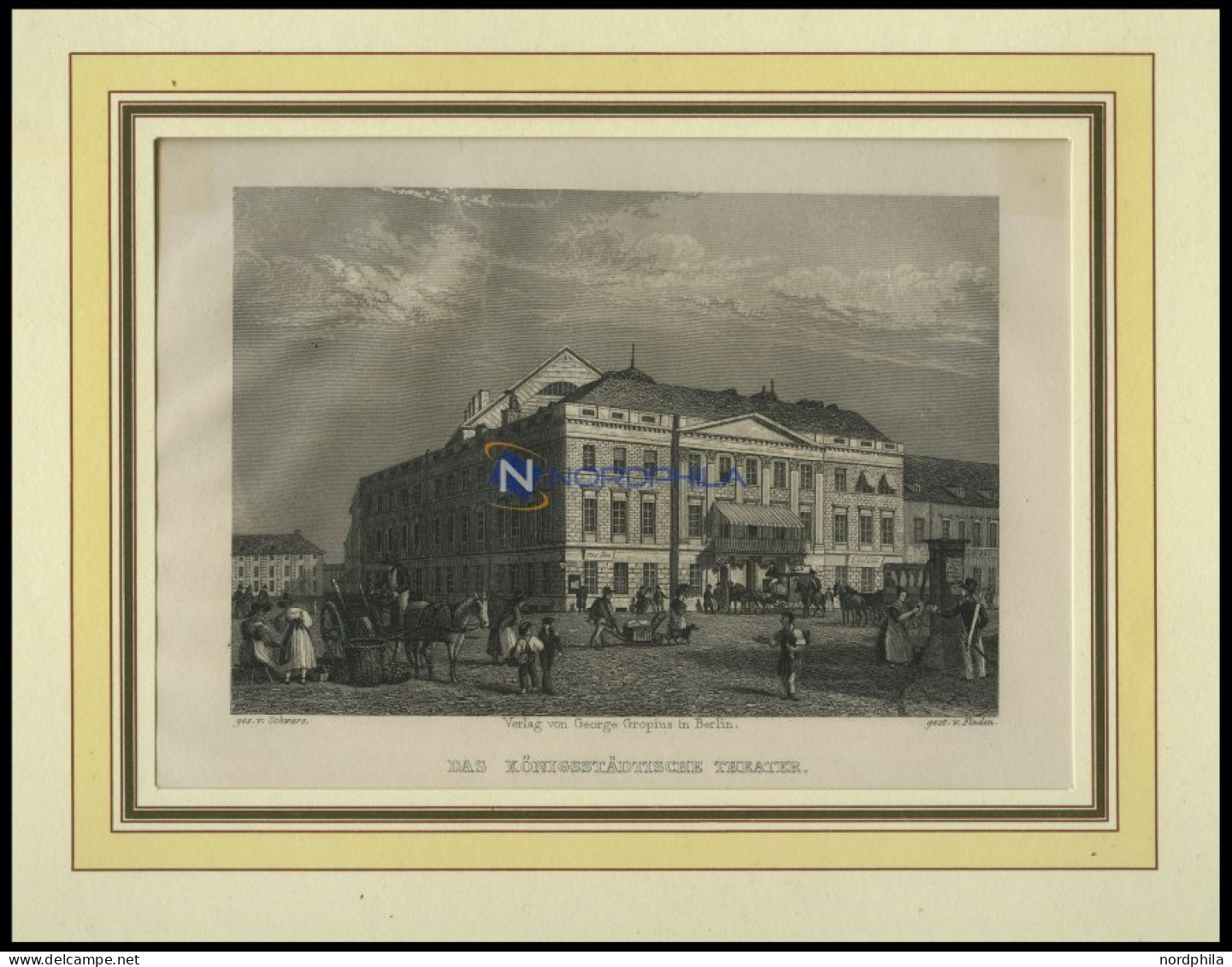 BERLIN: Das Königsstädtische Theater, Stahlstich Von Schwarz/Finden Um 1833 - Prenten & Gravure