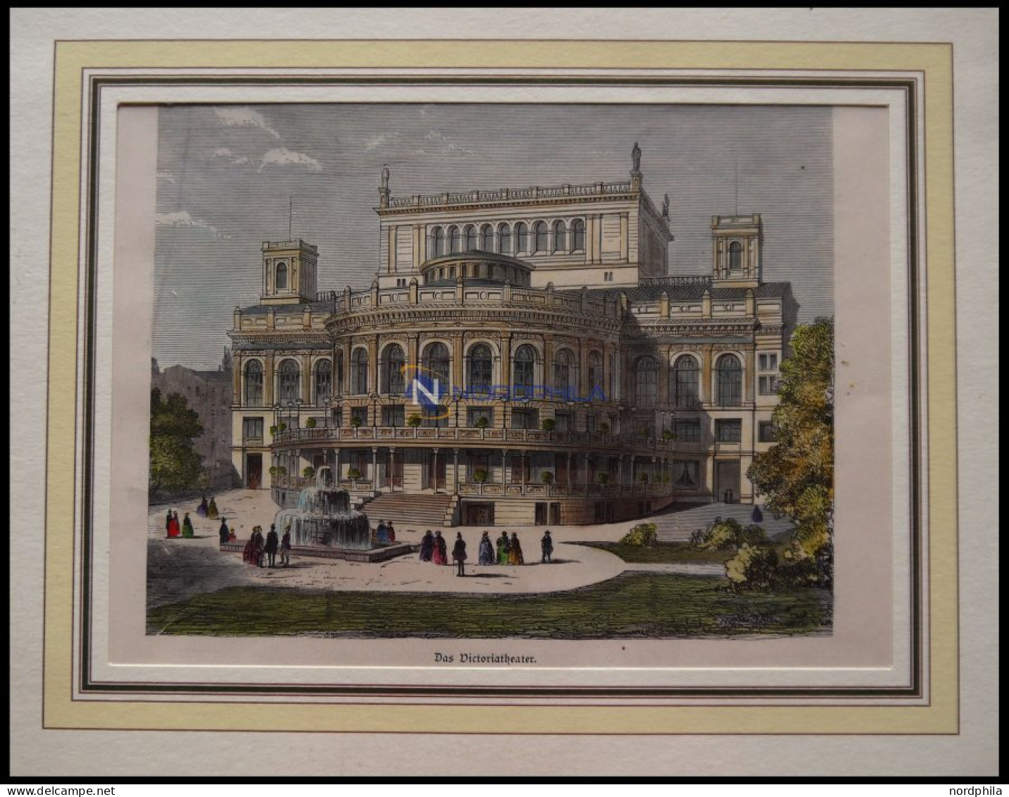 BERLIN: Das Victoriatheater, Kolorierter Holzstich Um 1880 - Prints & Engravings