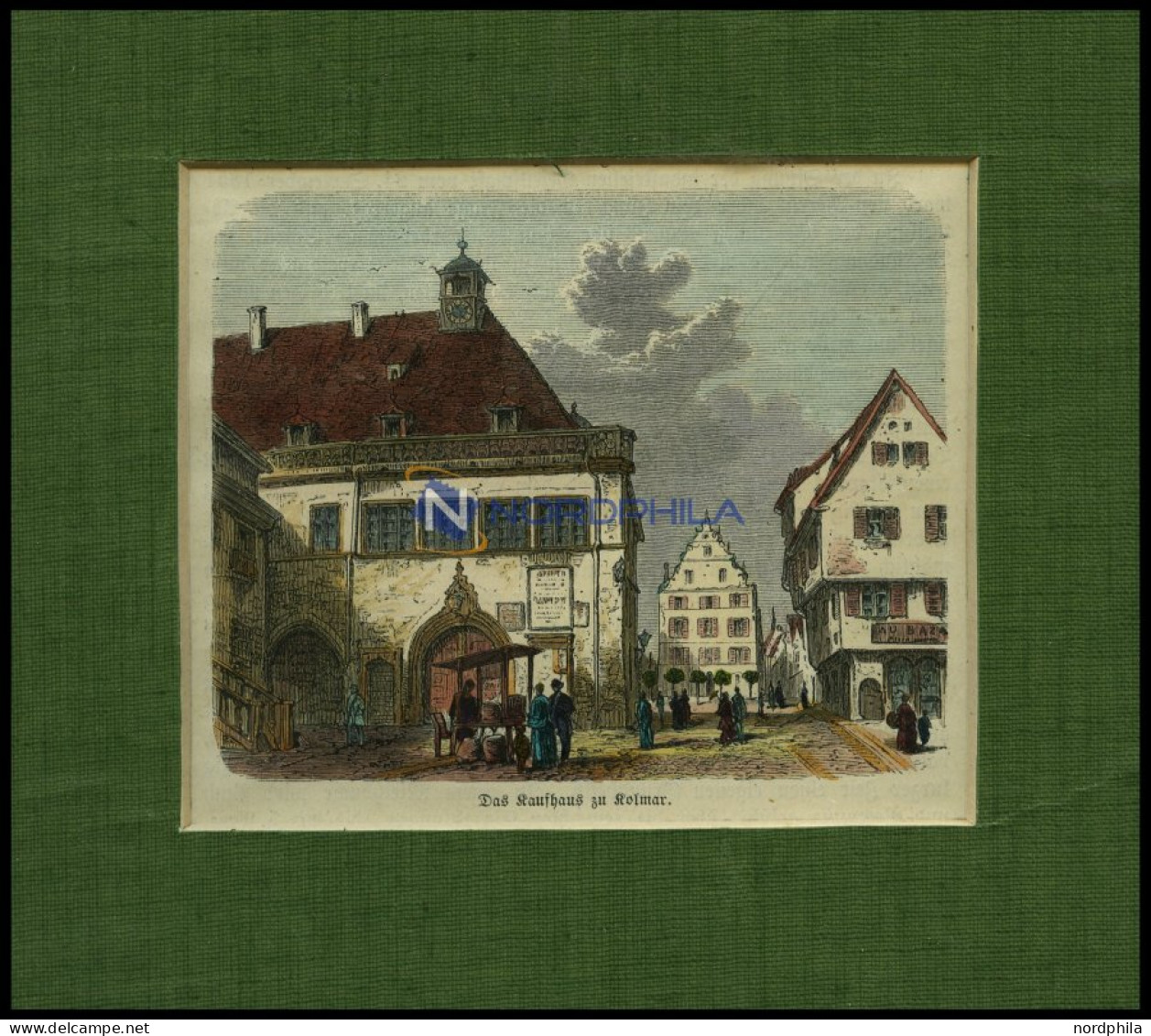COLMAR: Das Kaufhaus, Kolorierter Holzstich Aus Deutsches Land Und Volk Um 1880 - Lithografieën