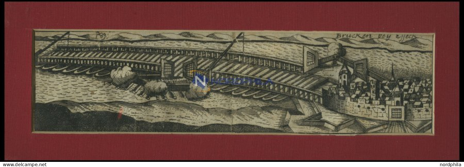 EFFECK: Brücke Bei Effeck, Kupferstich Um 1685 - Lithografieën