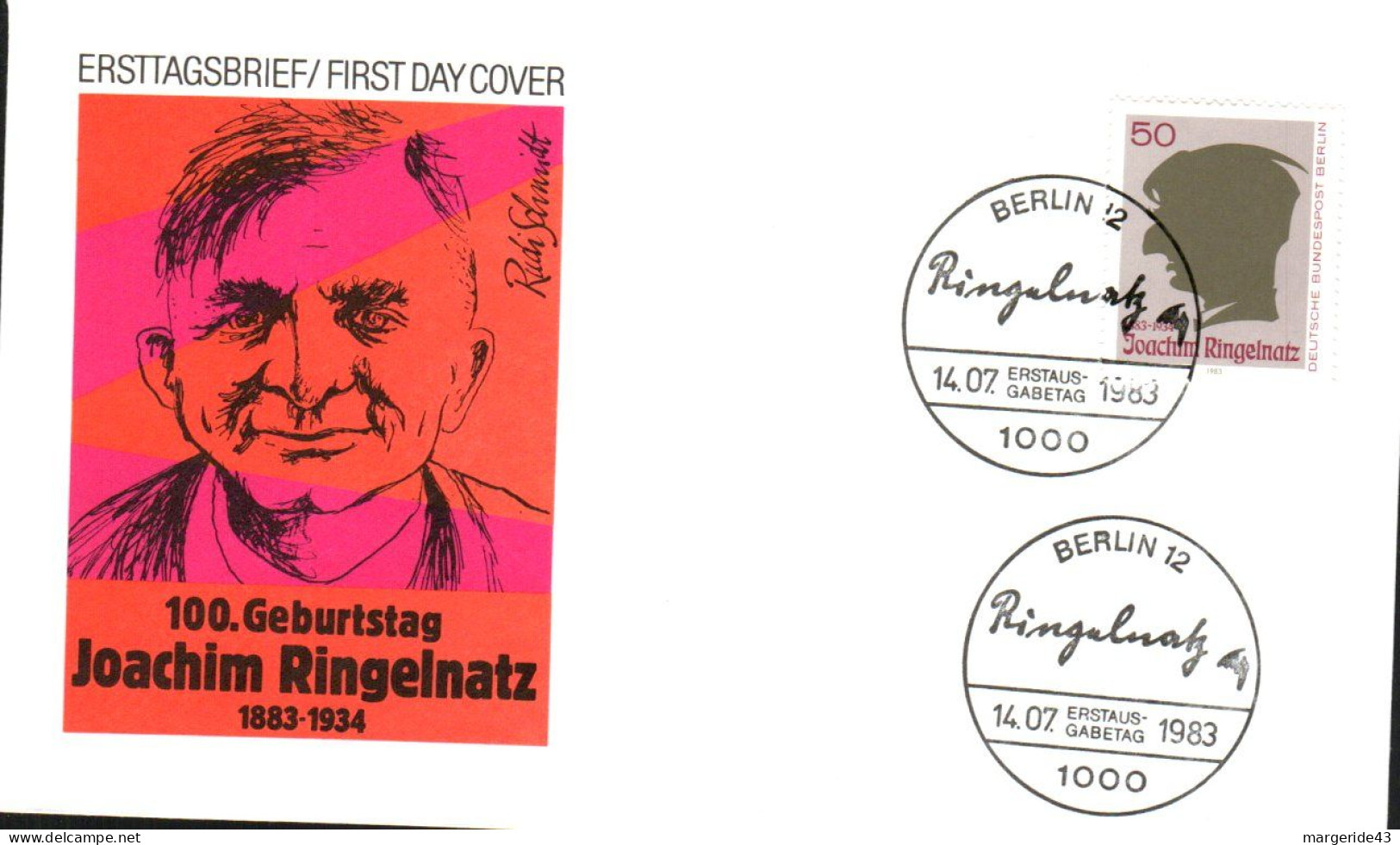 BERLIN FDC 1983 JOACHIM RINGELNATZ - 1981-1990