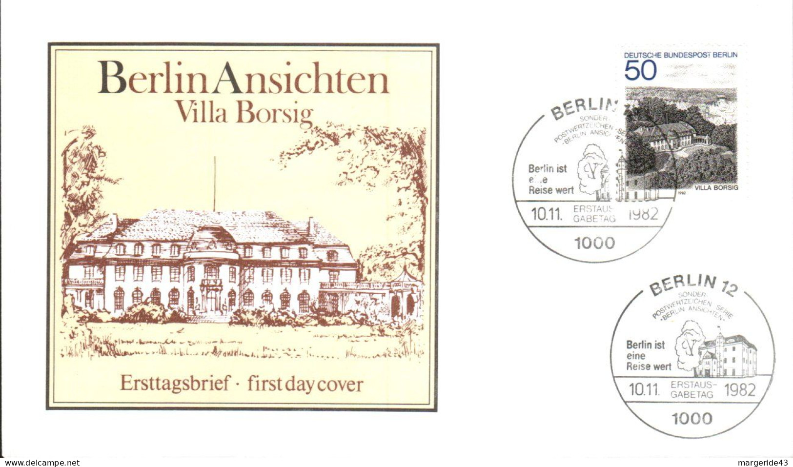 BERLIN FDC 1982 VILLA BORSIG - 1981-1990