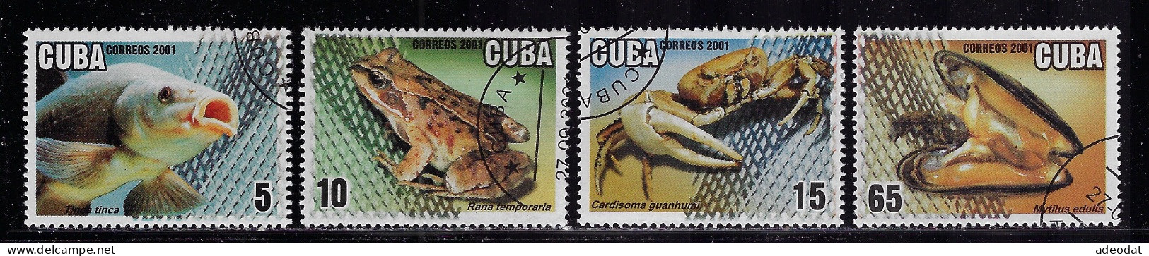 CUBA 2001 SCOTT 4159-4162 CANCELLED - Oblitérés