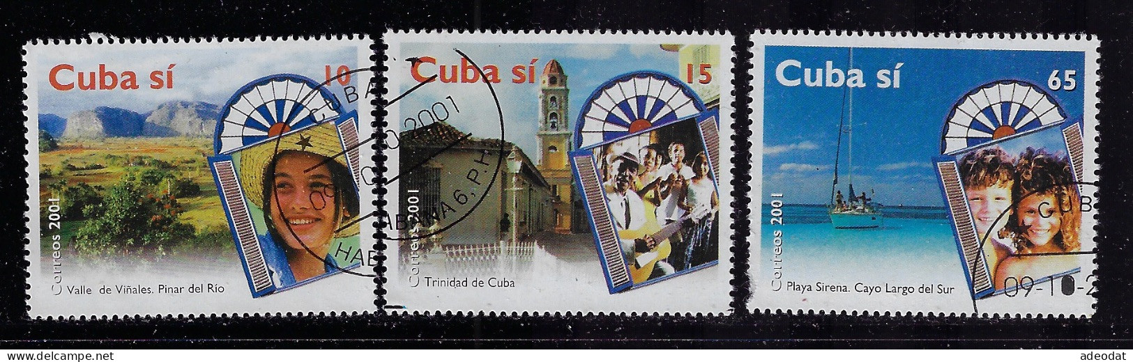 CUBA 2001 SCOTT 4166-4168 CANCELLED - Oblitérés