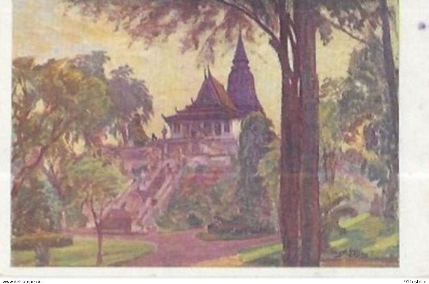 Cambodge - PNOM PENH , Le PNOM     -  ( Par Michel Salgé Peintre Franco  Viet Nnamien 1914 ) - Cambodge