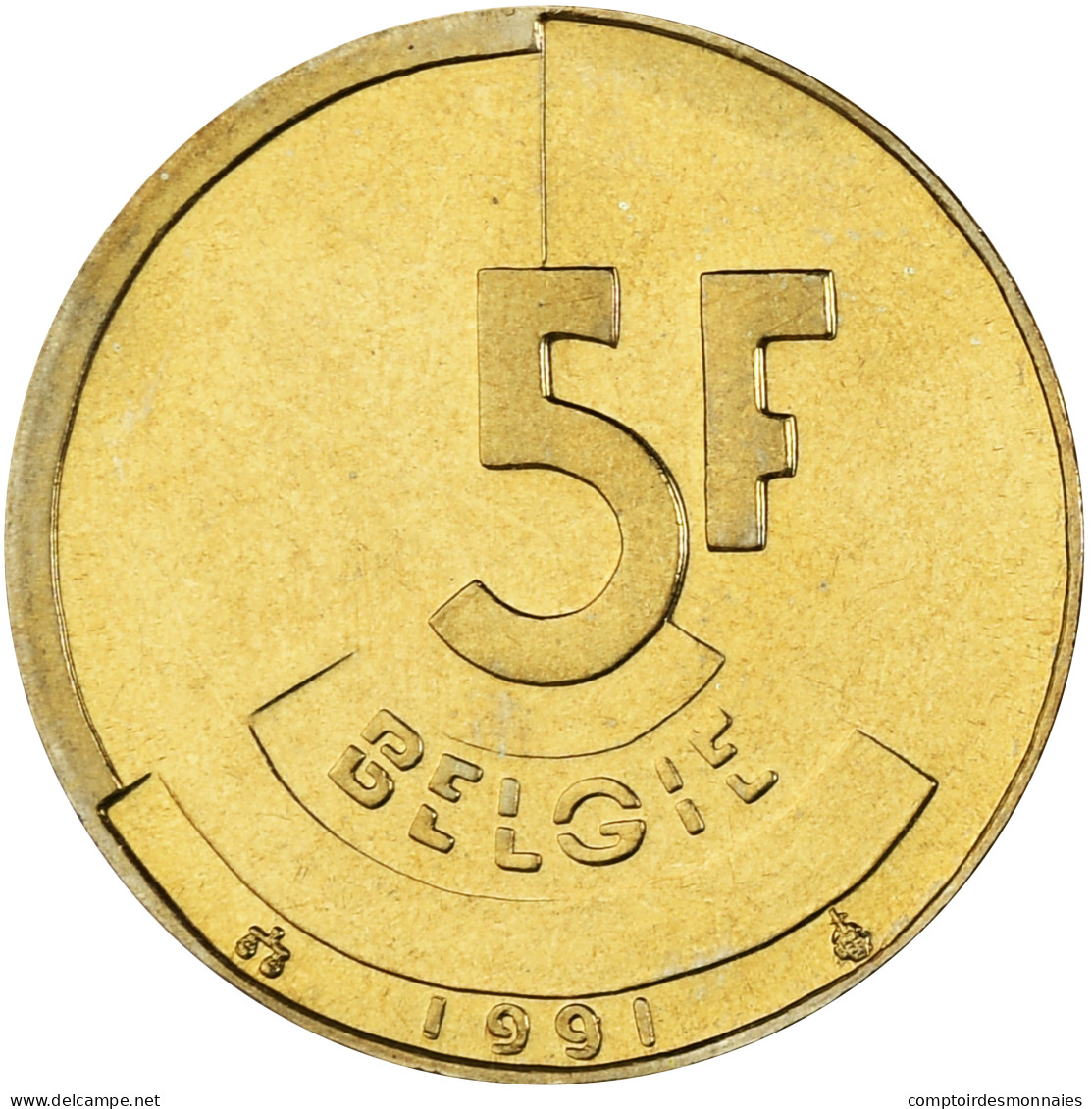 Monnaie, Belgique, Baudouin I, 5 Frank, 1991, Bruxelles, Série FDC, FDC, Brass - 5 Francs