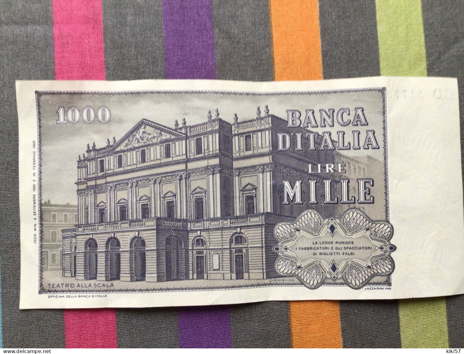 ITALIE Billet De 1000 Lire 1969 Superbe état - 1000 Liras