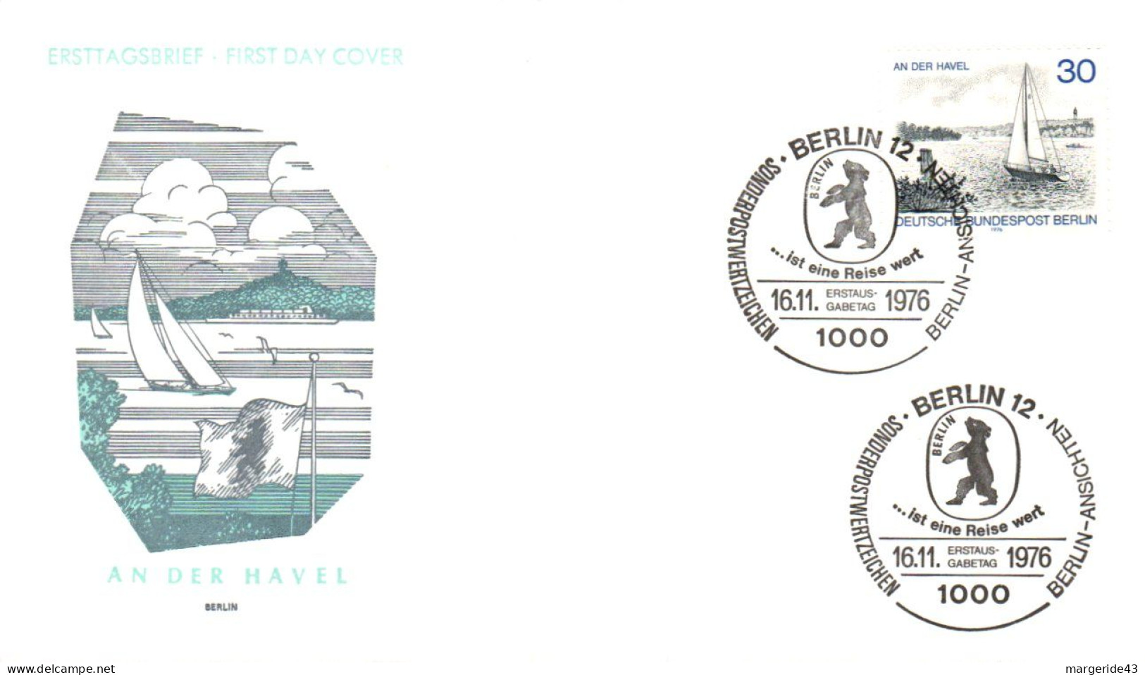 BERLIN FDC 1976 AN DER HAVEL - 1971-1980