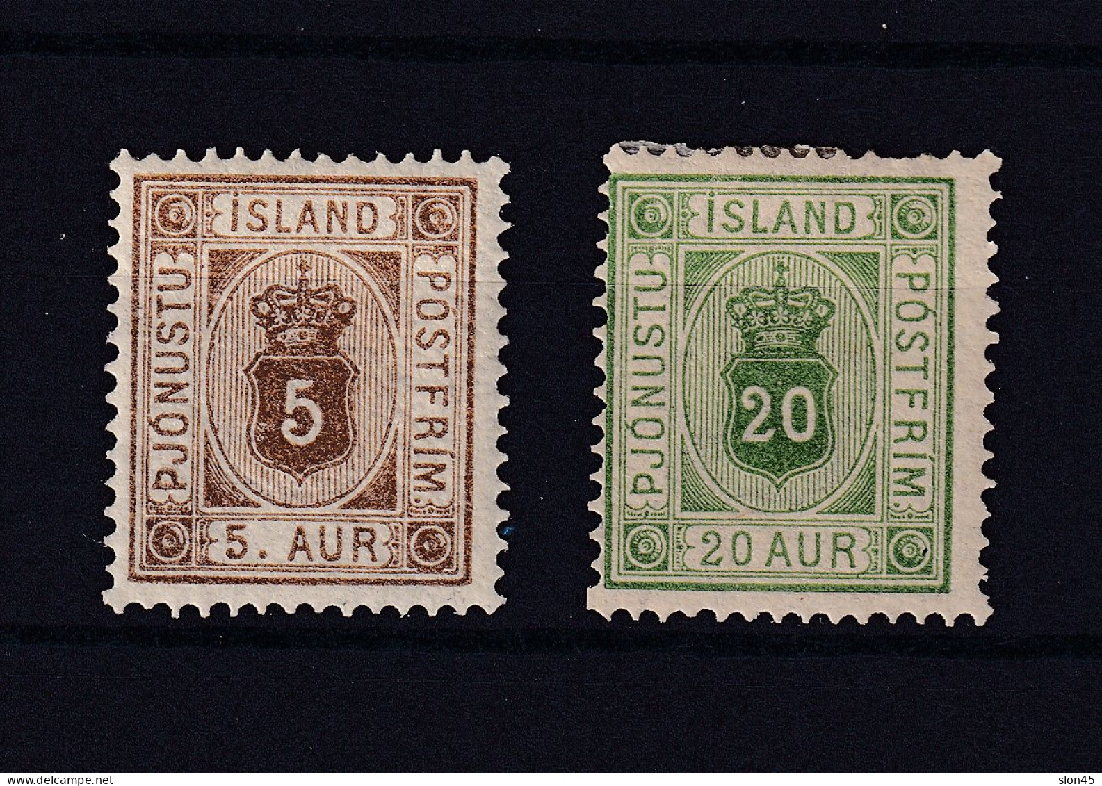 Iceland/Island 1876-95 Officials 5a/20a MH 15399 - Ungebraucht