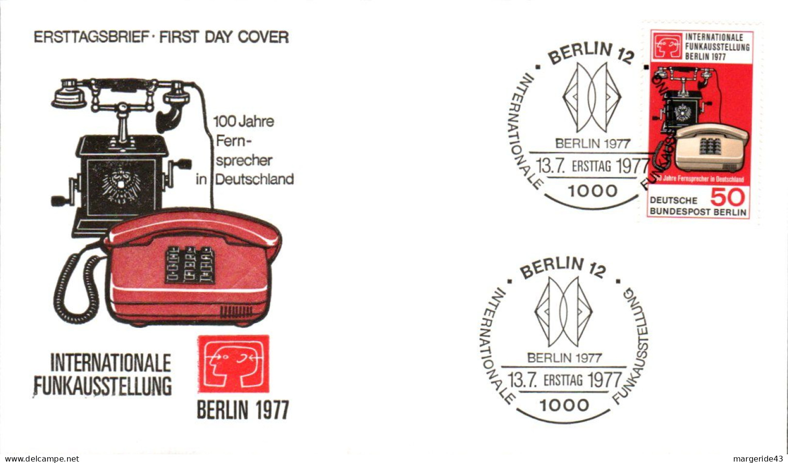 BERLIN FDC 1977 EXPO SUR LES COMMUNICATIONS - 1971-1980