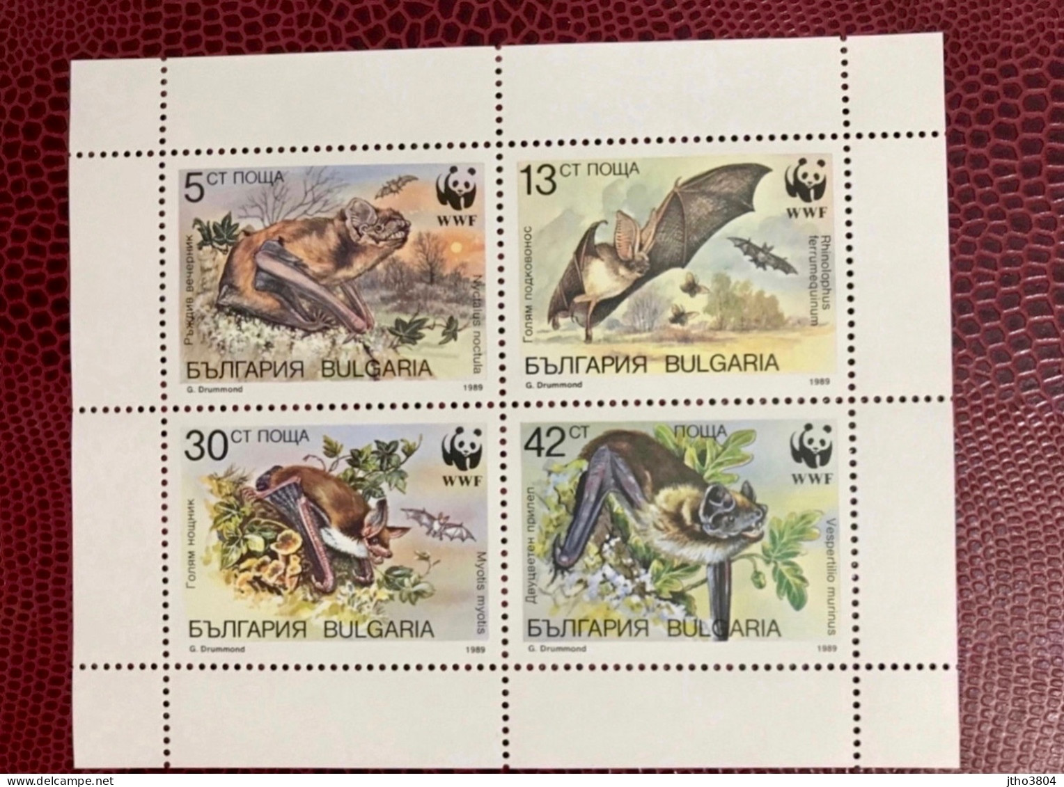 BULGARIE 1989 WWF Bl 4v Neuf MNH ** YT 3231 / 3234 Mamíferos Mammals Säugetiere Mammiferi Mammifère BULGARIA BULGARIEN - Chauve-souris