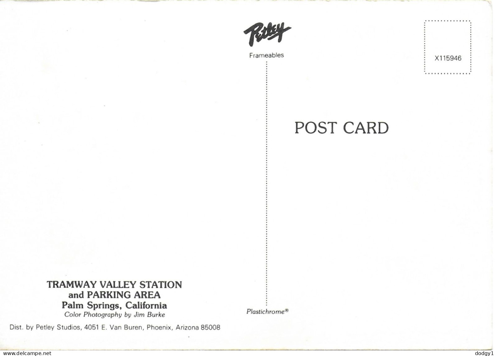 TRAMWAY VALLEY STATION, PALM SPRINGS, CALIFORNIA, UNITED STATES. UNUSED POSTCARD   Wt9 - Palm Springs