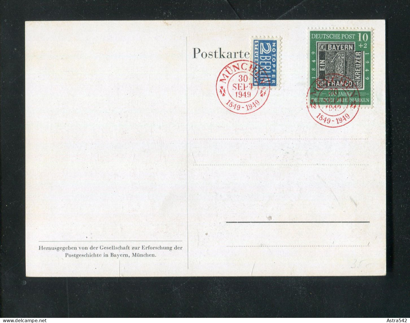 "BUNDESREPUBLIK DEUTSCHLAND" 1949, Mi. 113 FDC (AK/roter Stempel) (20184) - 1948-1960