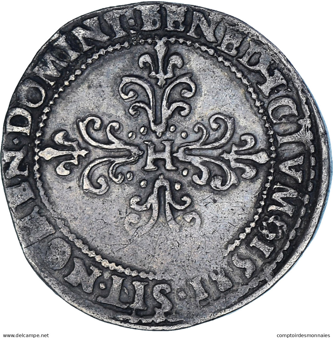 France, Henri III, 1/2 Franc Au Col Plat, 1581, Poitiers, TB+, Argent - 1574-1589 Henry III