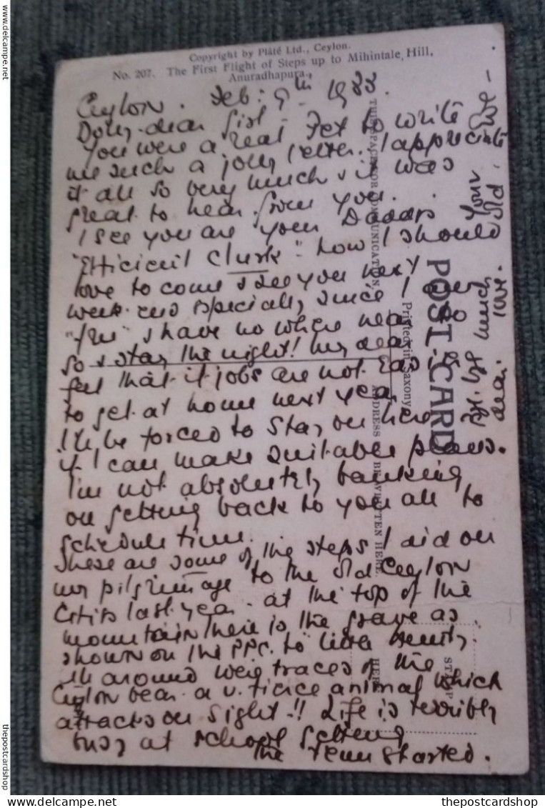 SRI LANKA CEYLON COLOMBO THE FIRST FLIGHT OF STEPS TO MIHINTALE HILL ANURADHAPURA - Sri Lanka (Ceilán)