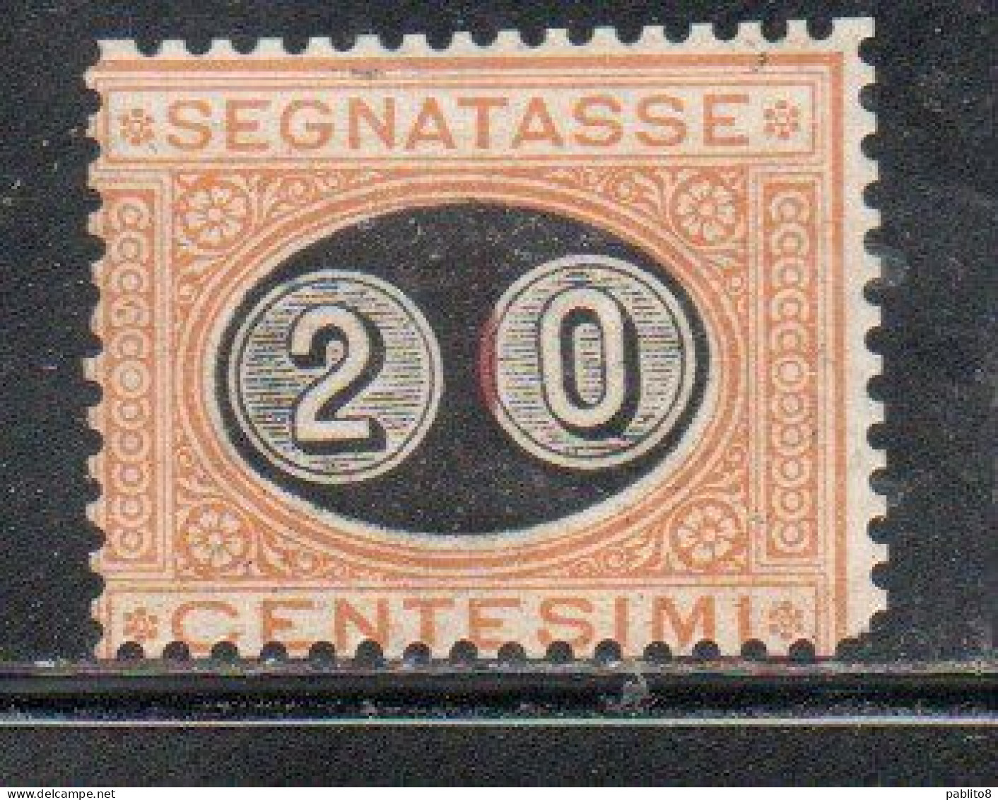 ITALIA REGNO ITALY KINGDOM 1890 1891 SEGNATASSE POSTAGE DUE STAMPS SOPRASTAMPATO CENT. 20c SU 1c MNH DISCRETA CENTRATURA - Portomarken