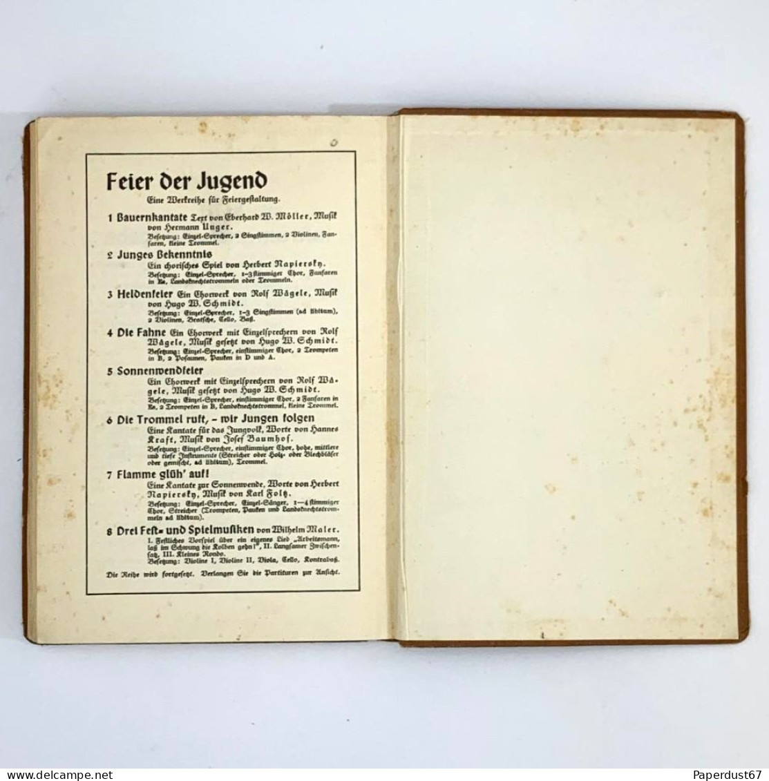 Uns Geht Die Sonne Nicht Unter Lieder der Hitler Jugend 1934 WW2 German Song Book