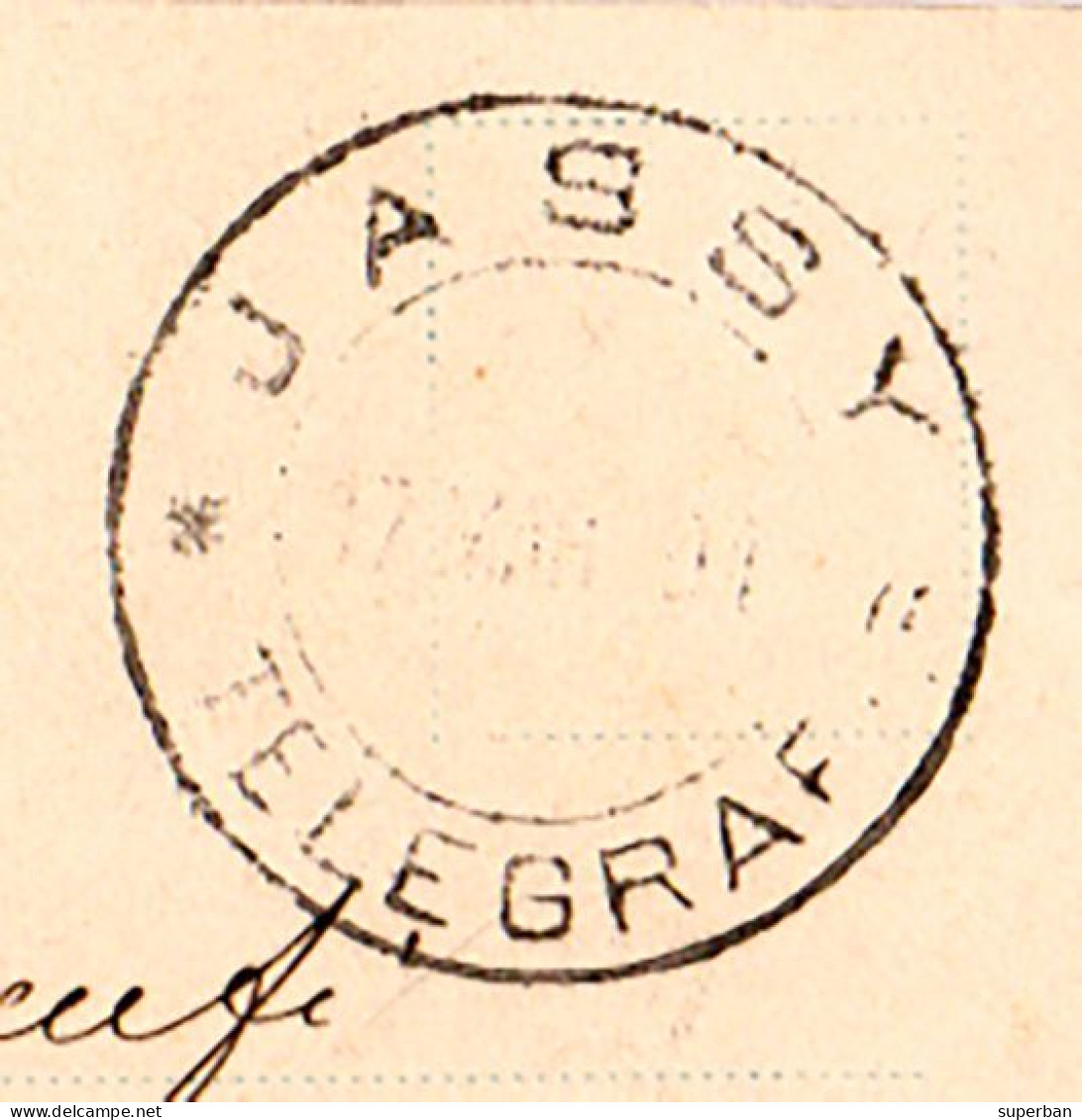 IASI : "AMINTIRI DIN JASSY" - CARTE POSTALA CIRCULATA La BERLAD La 16/3 Martie 1901 Cu STAMPILA JASSY / TELEGRAF (am345) - Postmark Collection