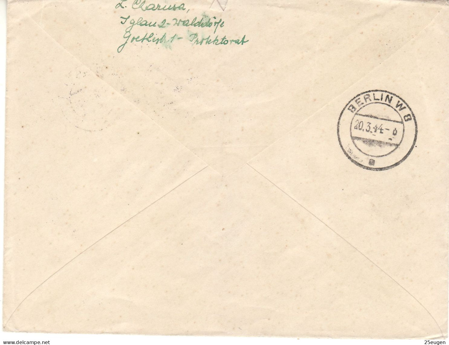 BOHEMIA & MORAVIA 1944 R - LETTER SENT FROM IGLAU TO BERLIN - Briefe U. Dokumente