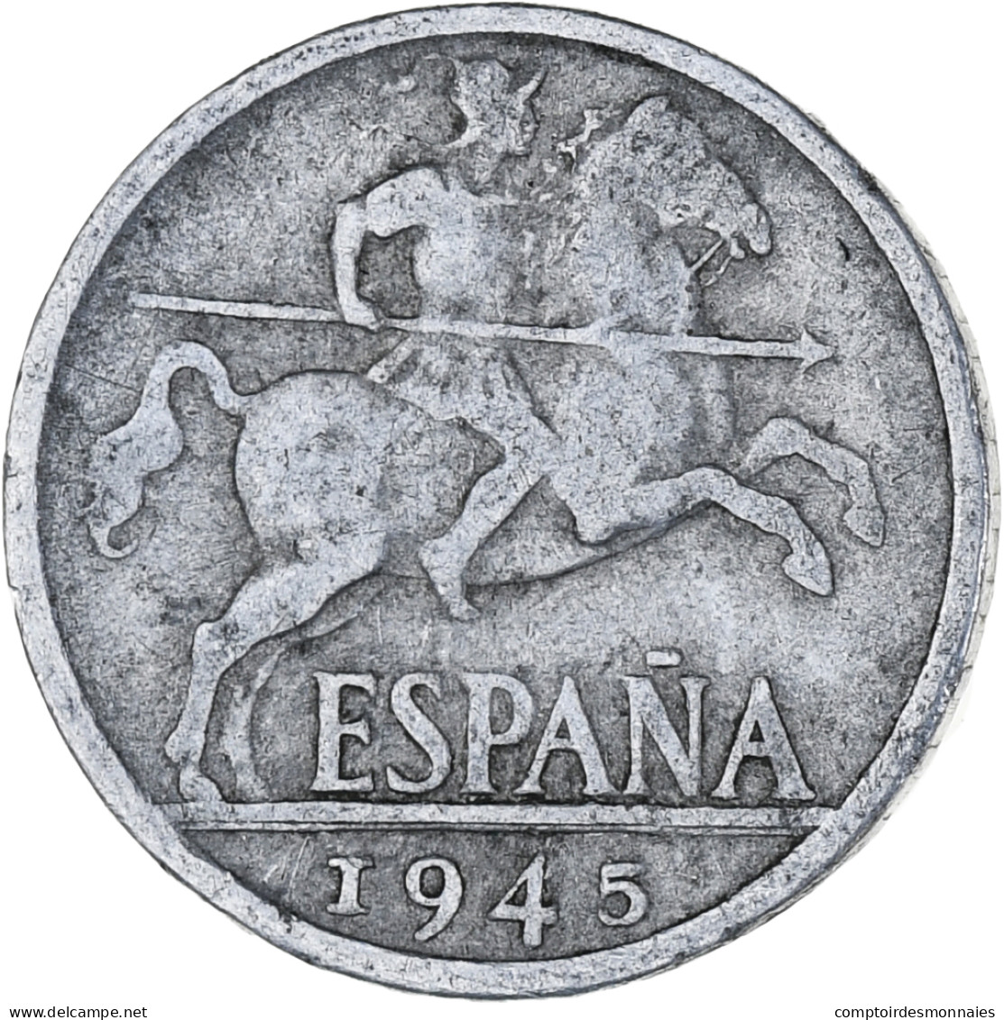 Monnaie, Espagne, 10 Centimos, 1945, TTB, Aluminium, KM:766 - 10 Centimos