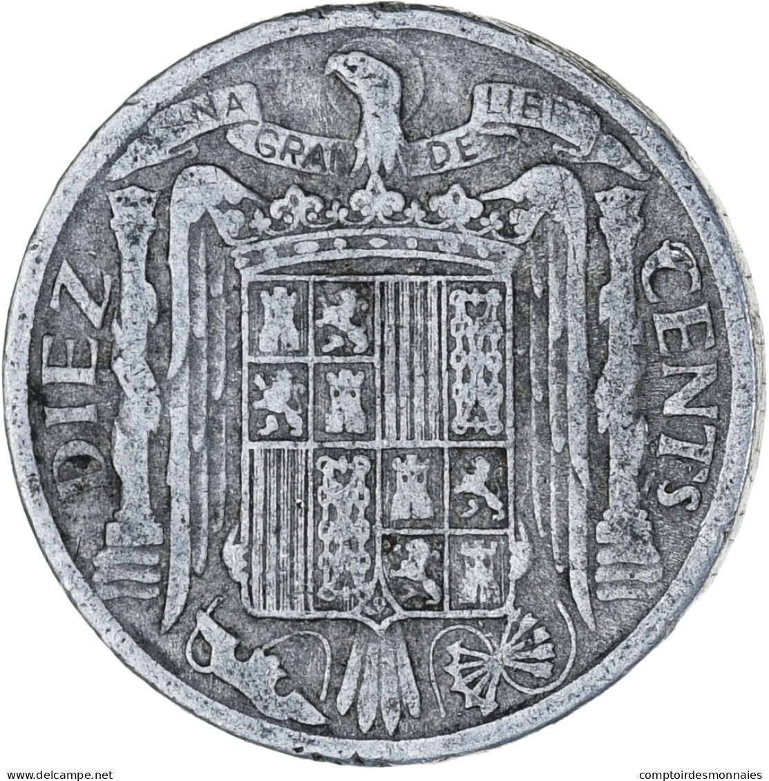 Monnaie, Espagne, 10 Centimos, 1945, TTB, Aluminium, KM:766 - 10 Centimos