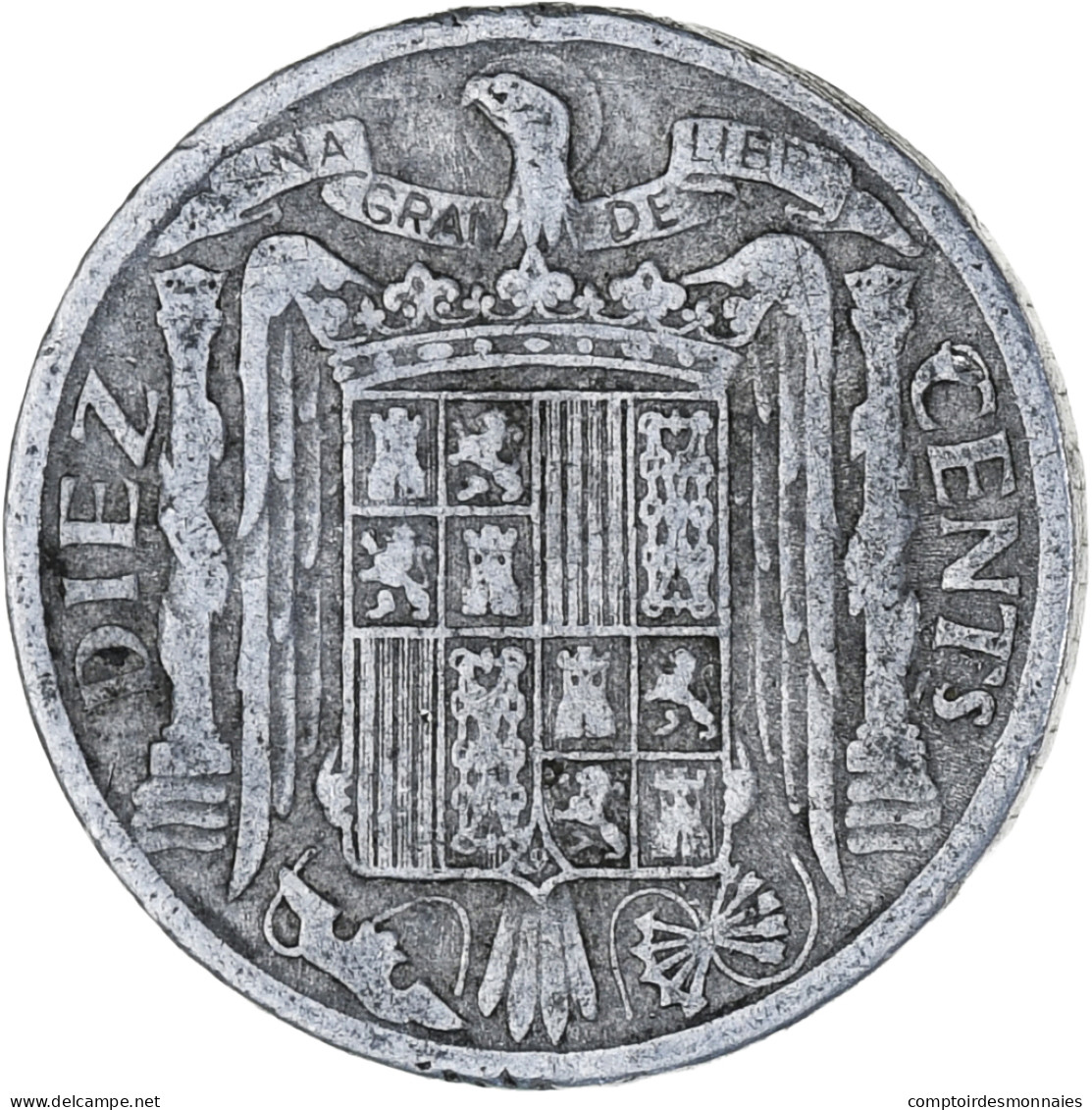 Monnaie, Espagne, 10 Centimos, 1945, TTB, Aluminium, KM:766 - 10 Centiemen