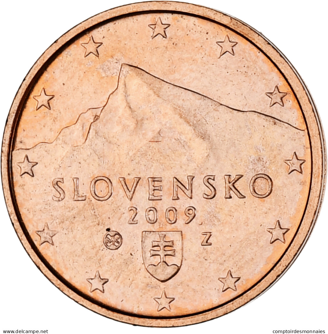 Slovaquie, 2 Centimes, 2009, SUP, Cuivre Plaqué Acier - Slowakije