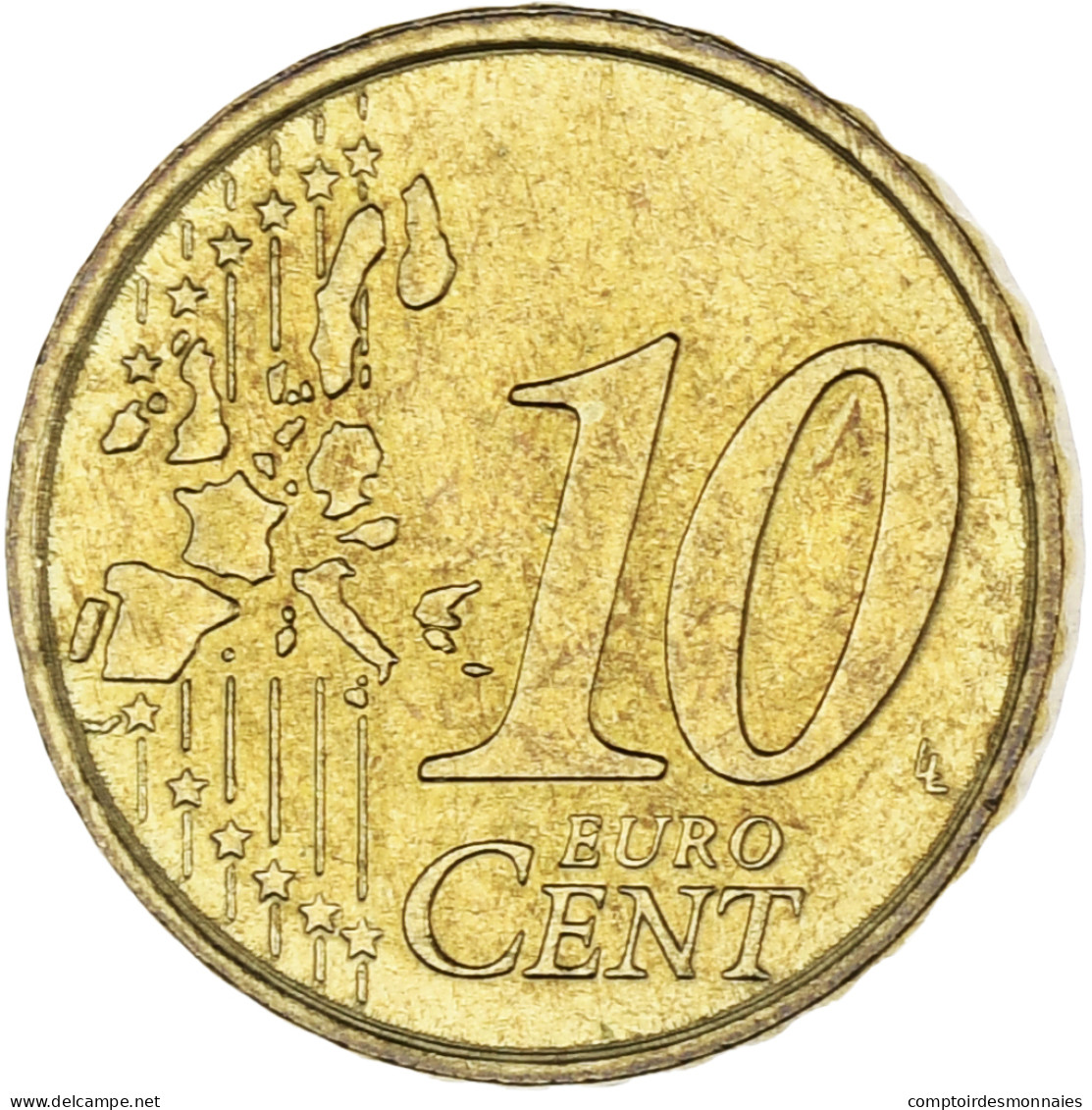 Monaco, Rainier III, 10 Euro Cent, 2001, Paris, SUP, Laiton, Gadoury:MC175 - Monaco