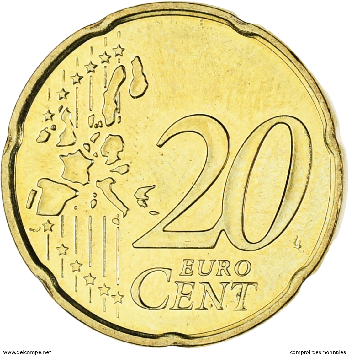 Monaco, Rainier III, 20 Euro Cent, 2002, Paris, SPL, Laiton, KM:171 - Monaco