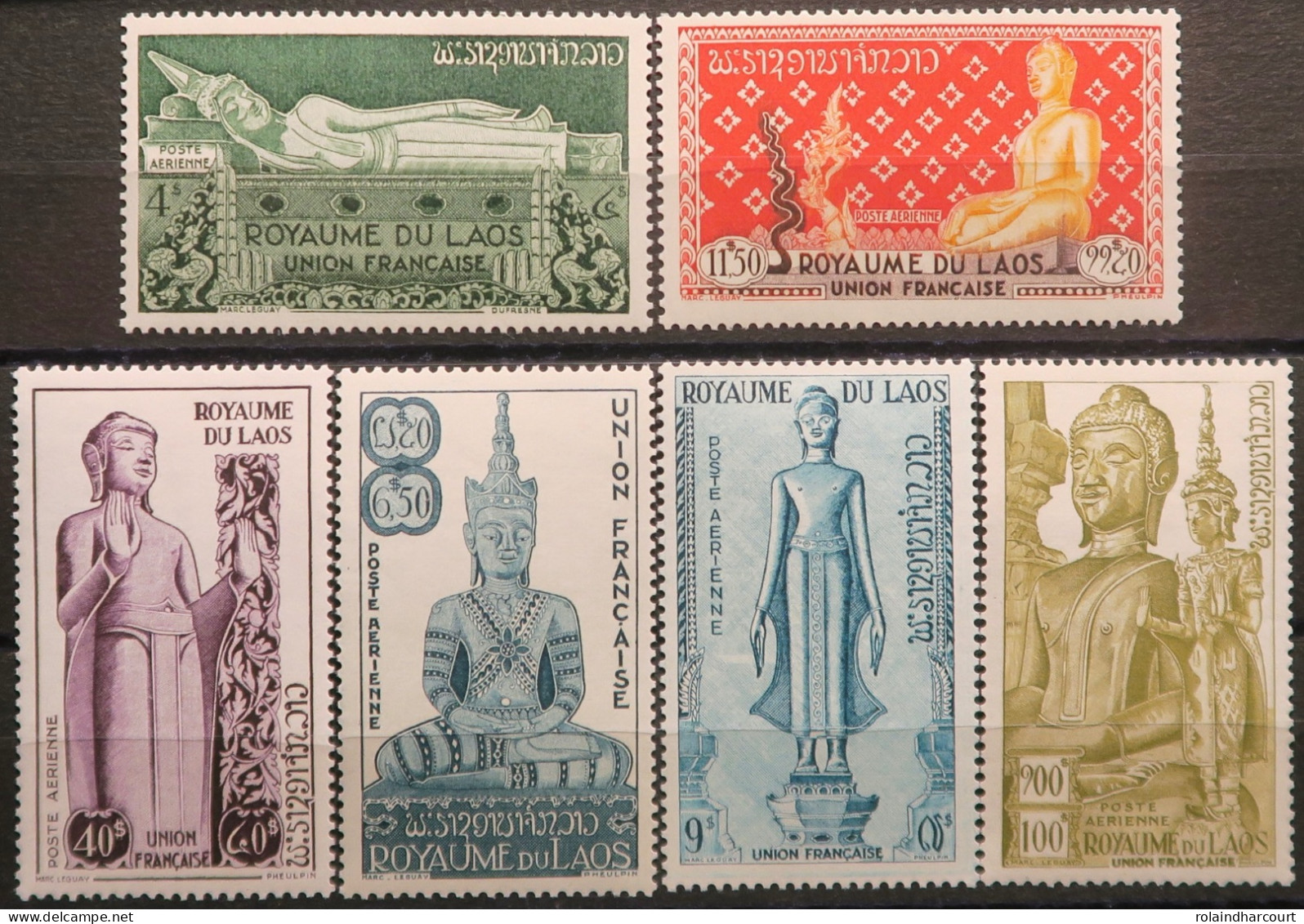 R2253/578 - 1953 - LAOS - BOUDDHA - POSTE AERIENNE - SERIE COMPLETE - N°7 à 12 NEUFS** - Laos