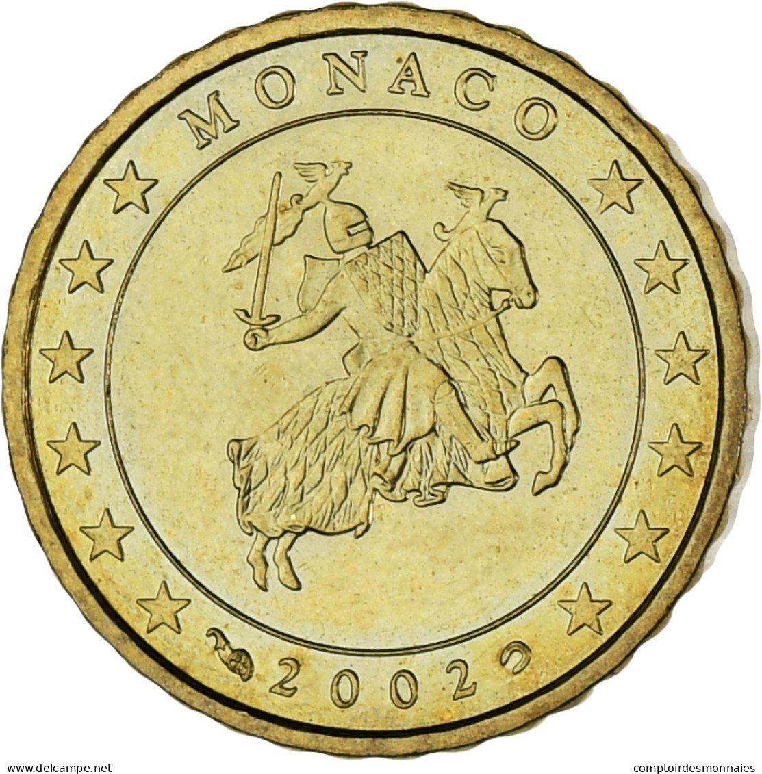Monaco, Rainier III, 10 Euro Cent, 2002, Paris, SPL, Laiton, KM:170 - Monaco
