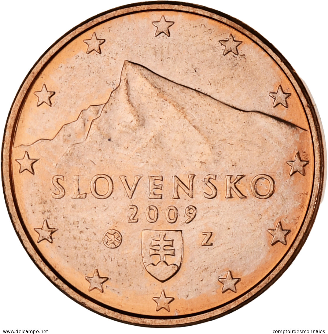 Monnaie, Slovaquie, 5 Centimes, 2009, SUP, Cuivre Plaqué Acier - Slowakije