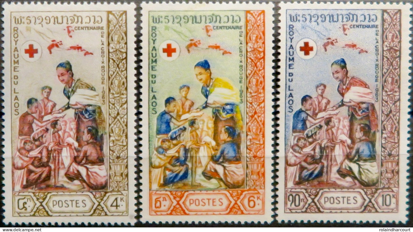 R2253/596 - 1963 - LAOS - CROIX ROUGE - SERIE COMPLETE - N°90 à 92 NEUFS* - Laos