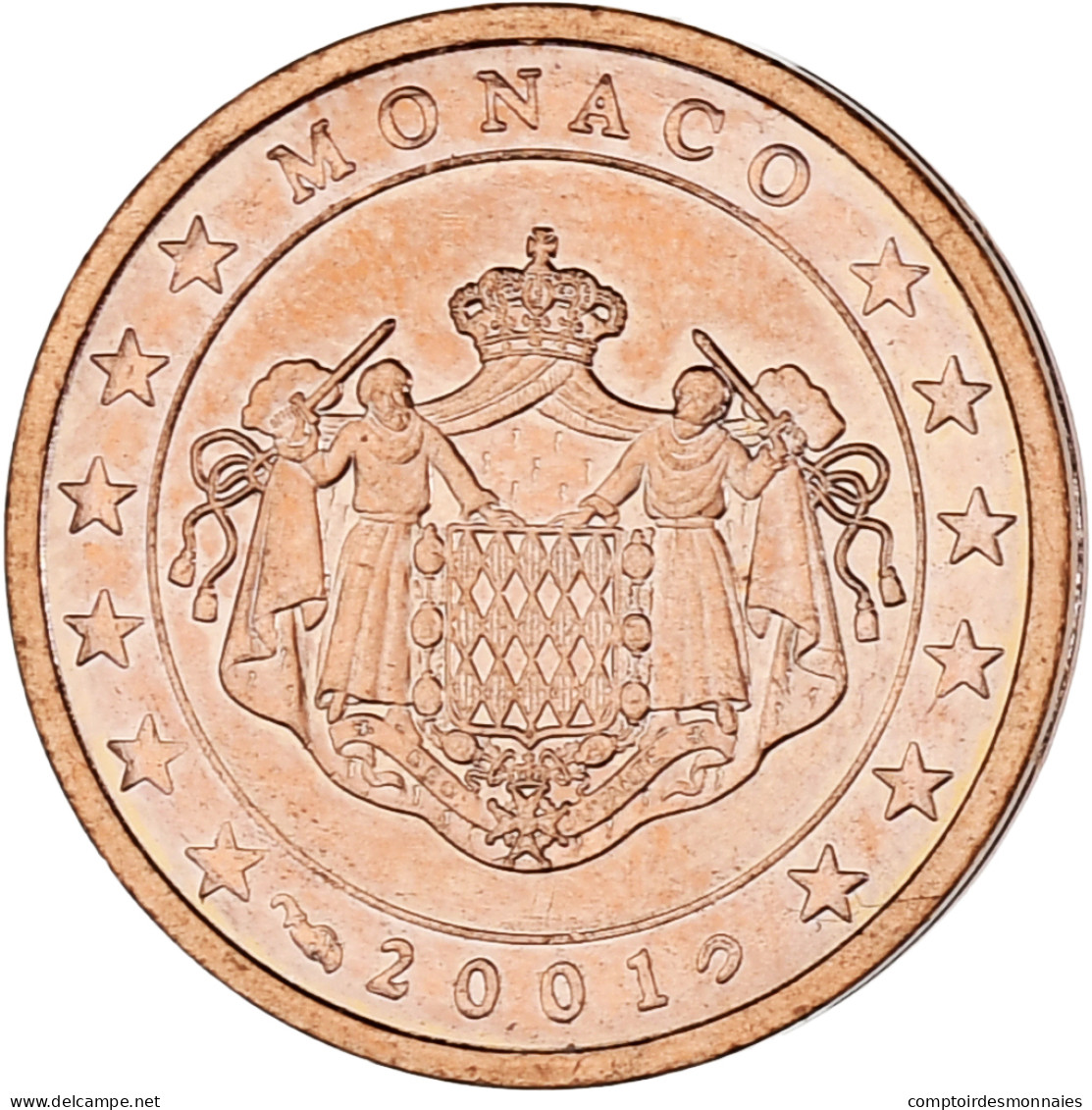 Monaco, Rainier III, 2 Euro Cent, 2001, Paris, SPL, Cuivre Plaqué Acier - Monaco