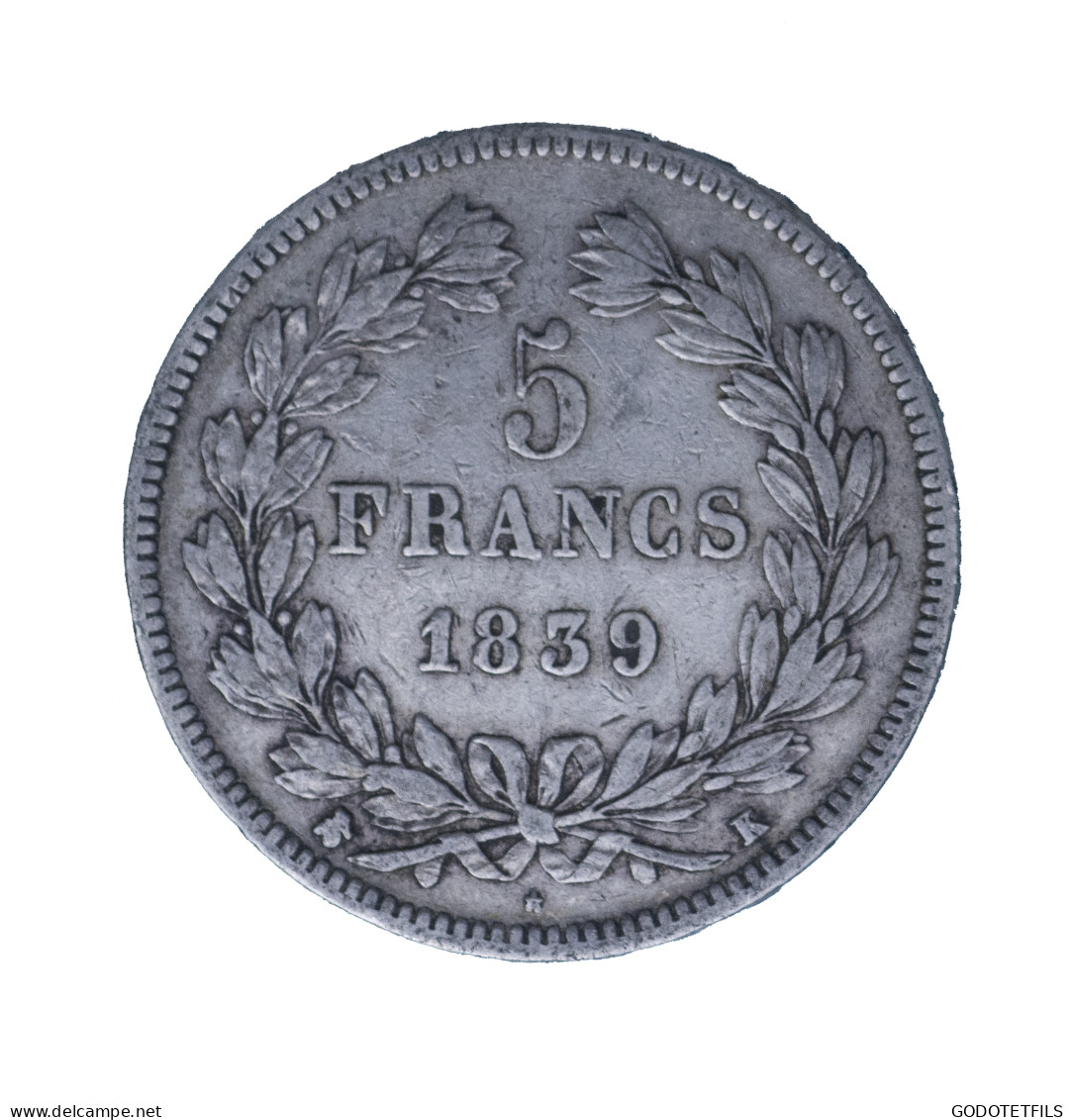 Louis-Philippe 5 Francs 1839 Bordeaux - 5 Francs