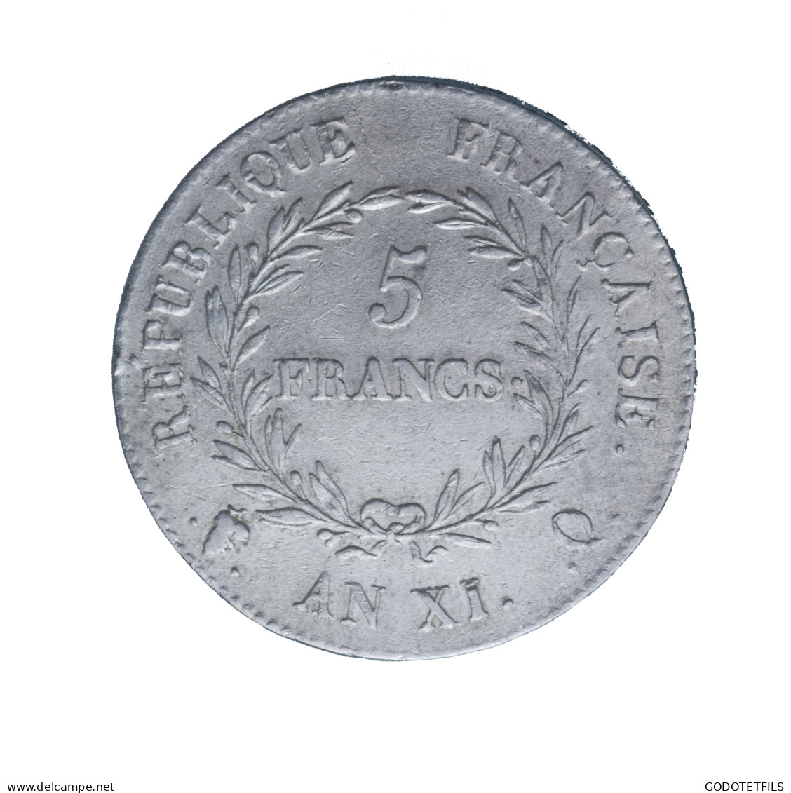 Bonaparte Premier Consul 5 Francs An XI (1802) Perpignan - 5 Francs