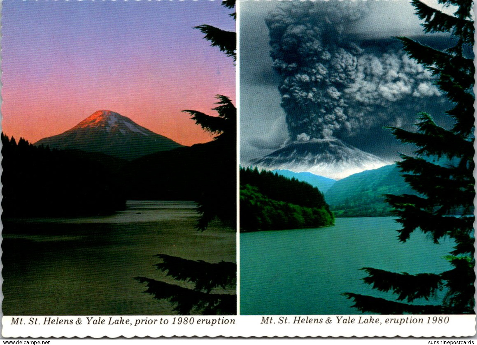 Washington Mount St Helens And Yale Lake Before And During Eruption 1980 - Seattle