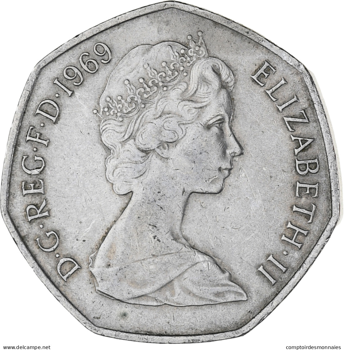 Monnaie, Grande-Bretagne, Elizabeth II, 50 New Pence, 1969, SUP, Cupro-nickel - 50 Pence