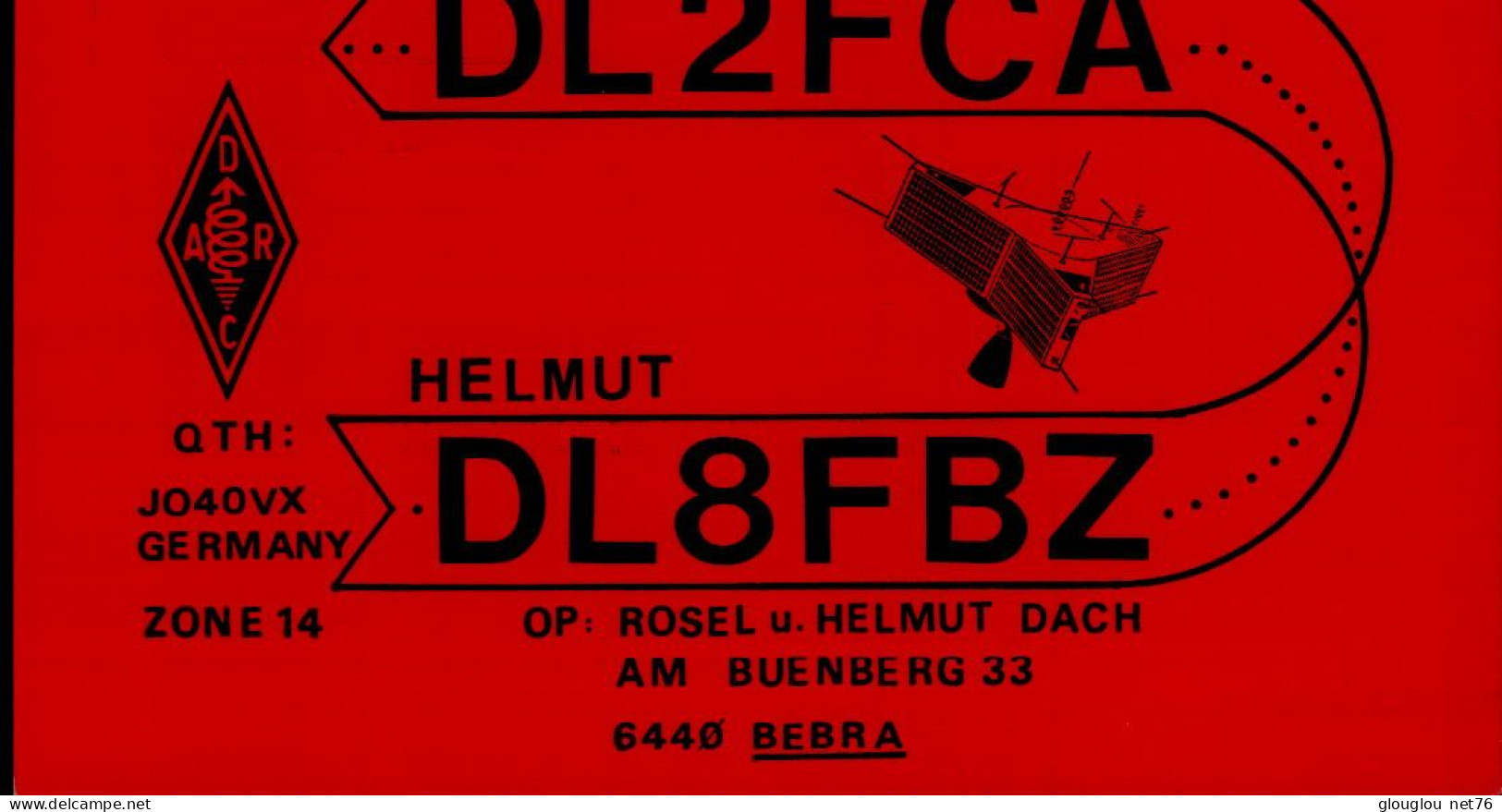 CARTE QSL.. GERMANY...ROSEL  DL2FCA .1990 - Radio