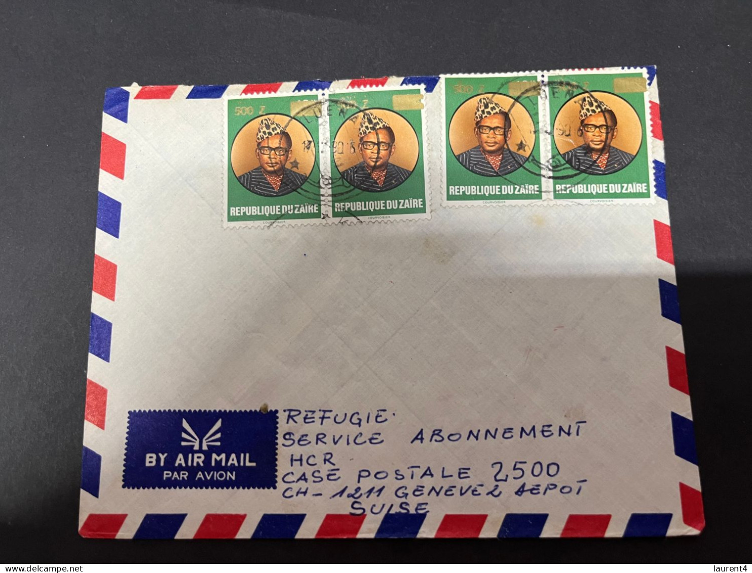 6-9-2023 (4 T 25) (Africa) Zaïre Letter Posted To Switzerland (air) 1990 - Storia Postale