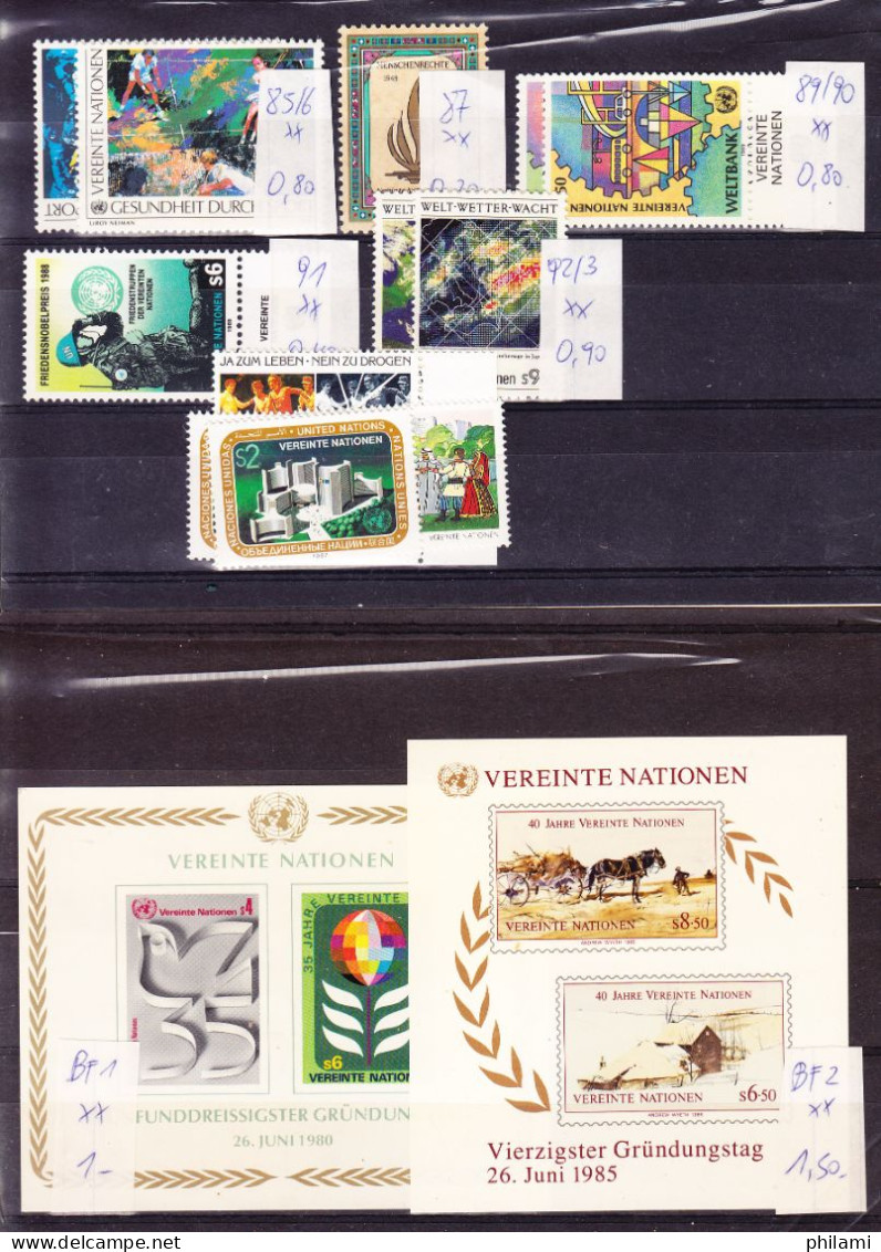NATIONS UNIES Lot ** MNH, Quelque Obl, Forte Cote (8B525) - Collections, Lots & Series