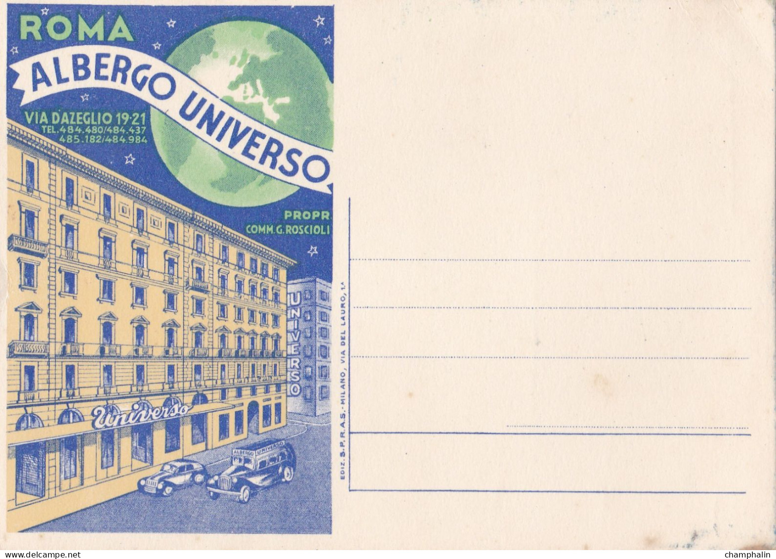 Roma - Albergo Universo - Via D'Azeglio - Hôtel - Bares, Hoteles Y Restaurantes