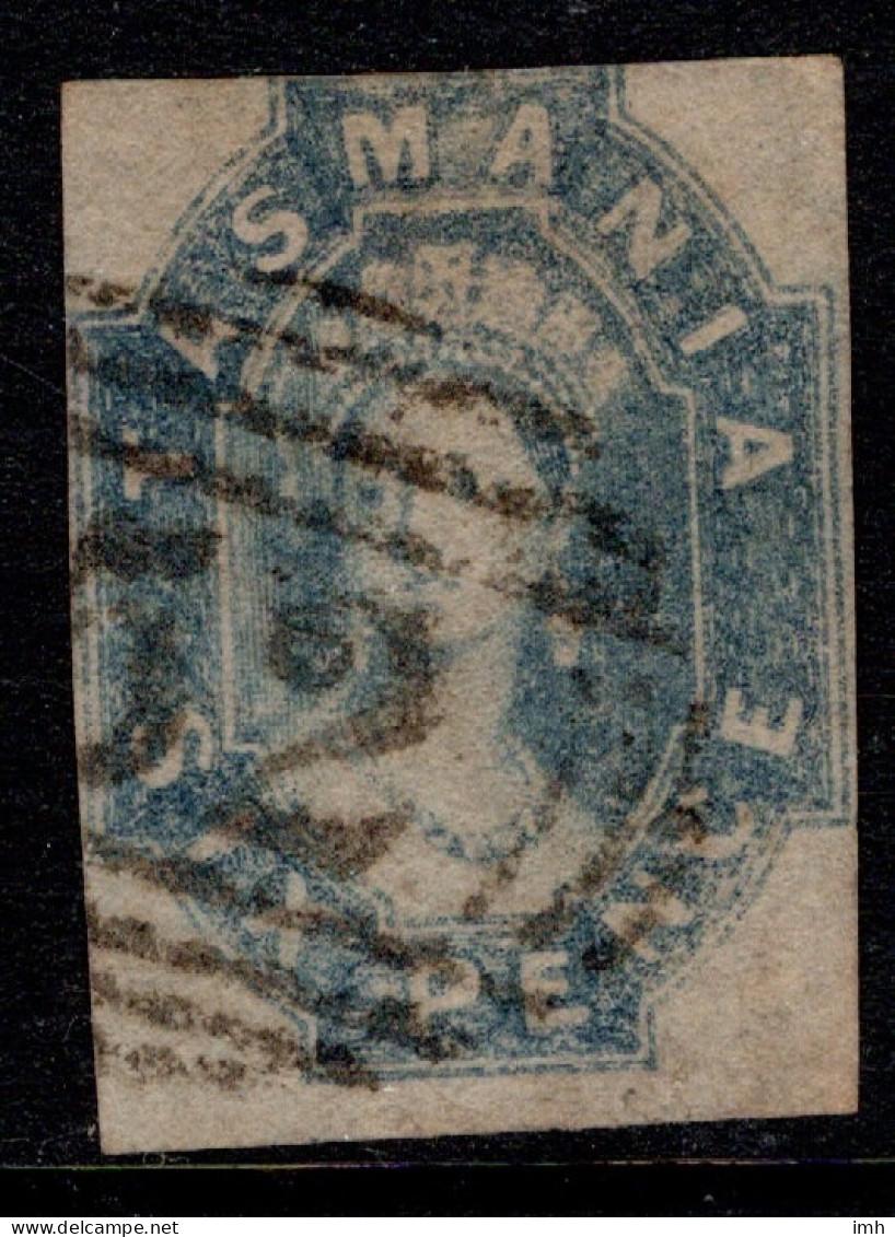 1860 Tasmania SG 44 6d Dull Slate Grey Cat. £85.00 - Usati