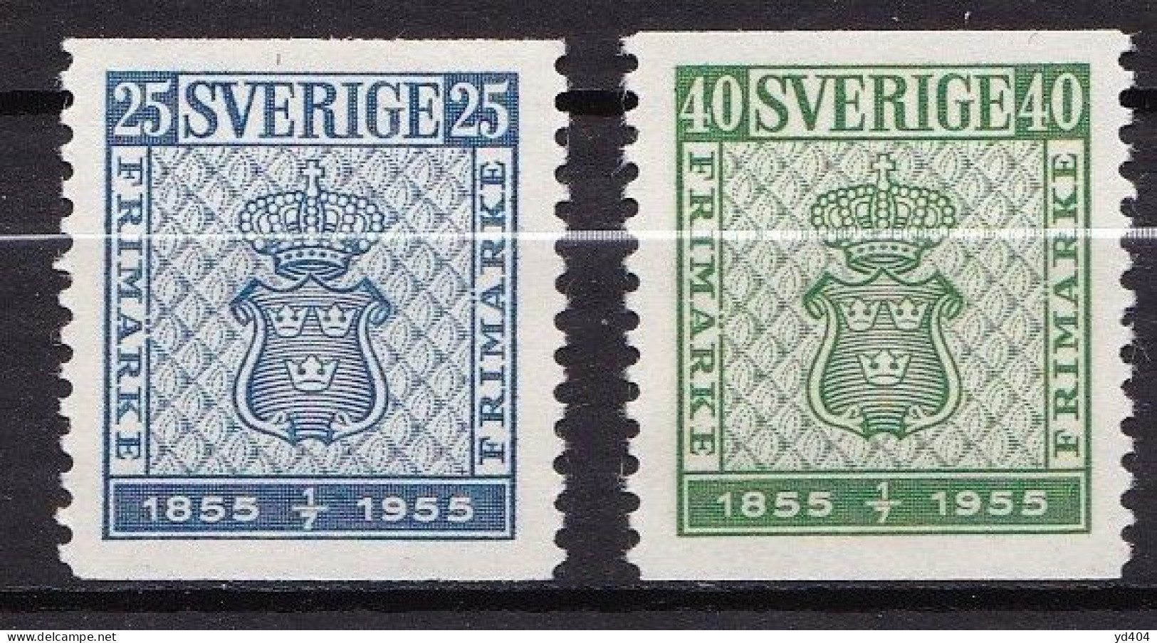 SE432A – SUEDE – SWEDEN – 1955 – FIRST STAMP CENTENARY - Y&T # 395/96 MNH - Nuovi